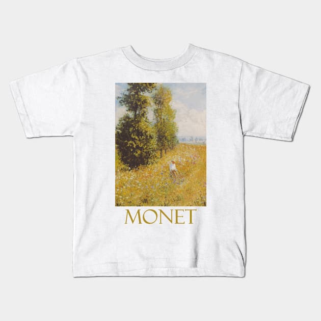 Paysage Pres de Giverny by Claude Monet Kids T-Shirt by Naves